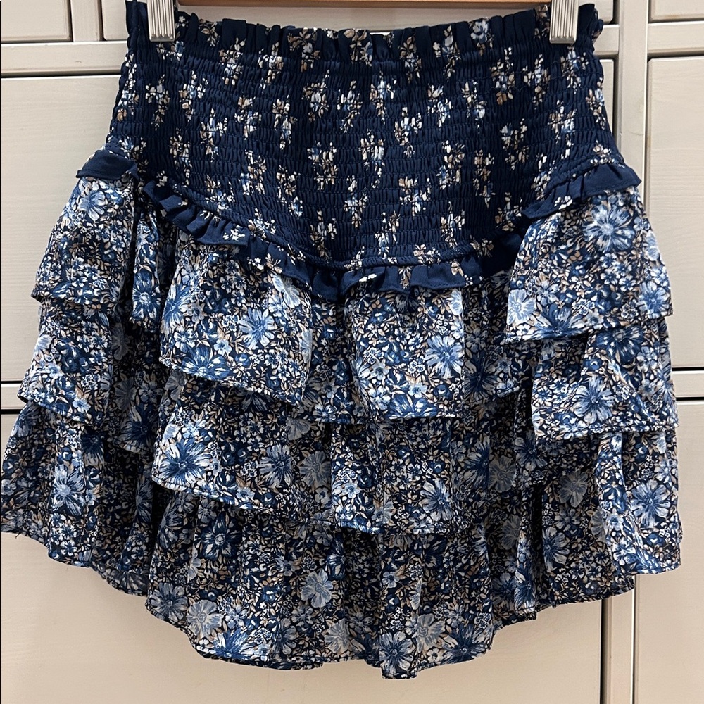 Altar’d State Tiered Ruffle Floral Mini Skirt - Size Small - Worn Once